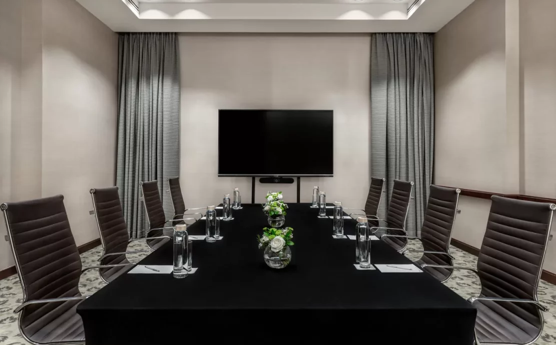 fully prepared conference room