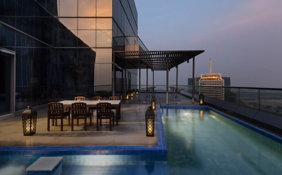 pool terrace at the h dubai hotel